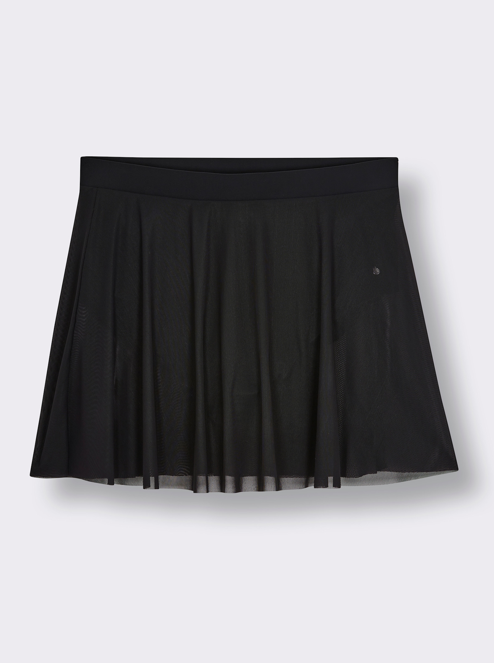 sheego Badehose mit Mesh-Rock - schwarz