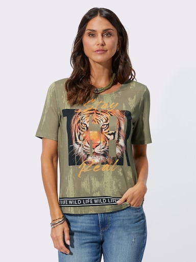 Shirt mit Tiger-Print - khaki-braun-bedruckt