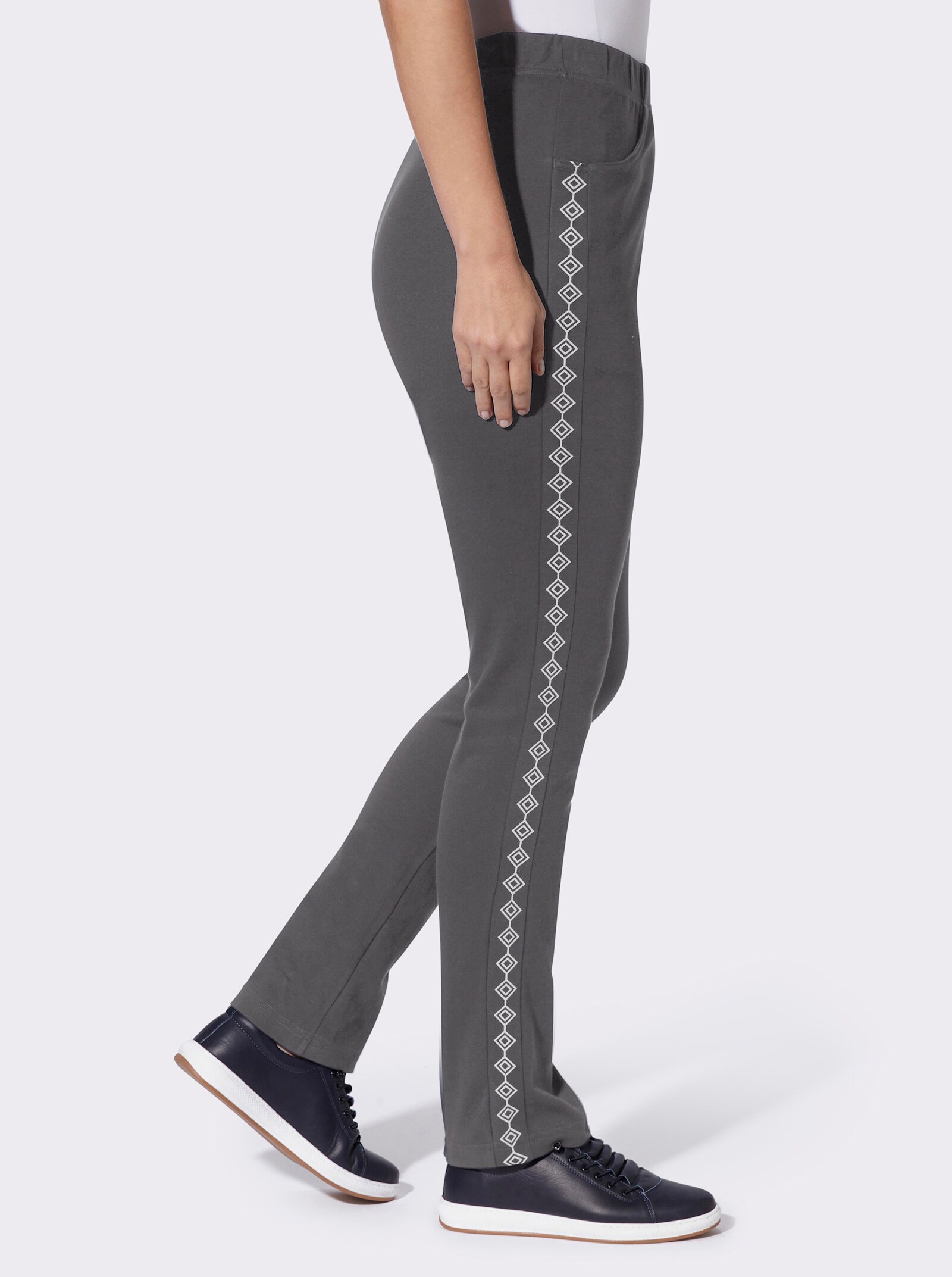  Jerseyhose mit figurfreundlichen Einsätzen - anthrazit