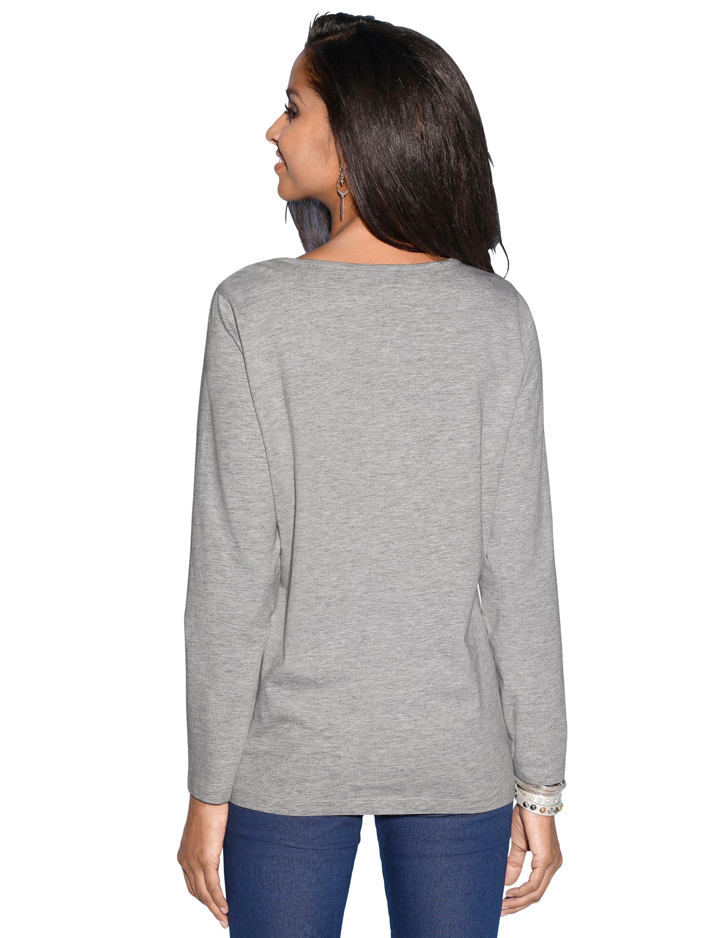 Shirt - grau-meliert bedruckt