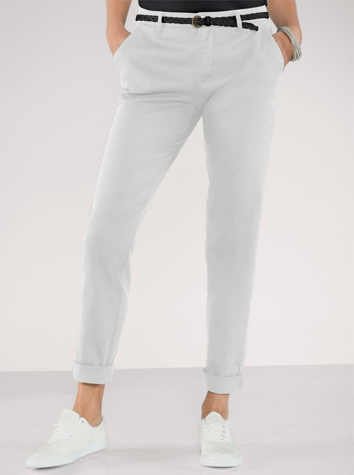 Boyfriend-Hose - weiß