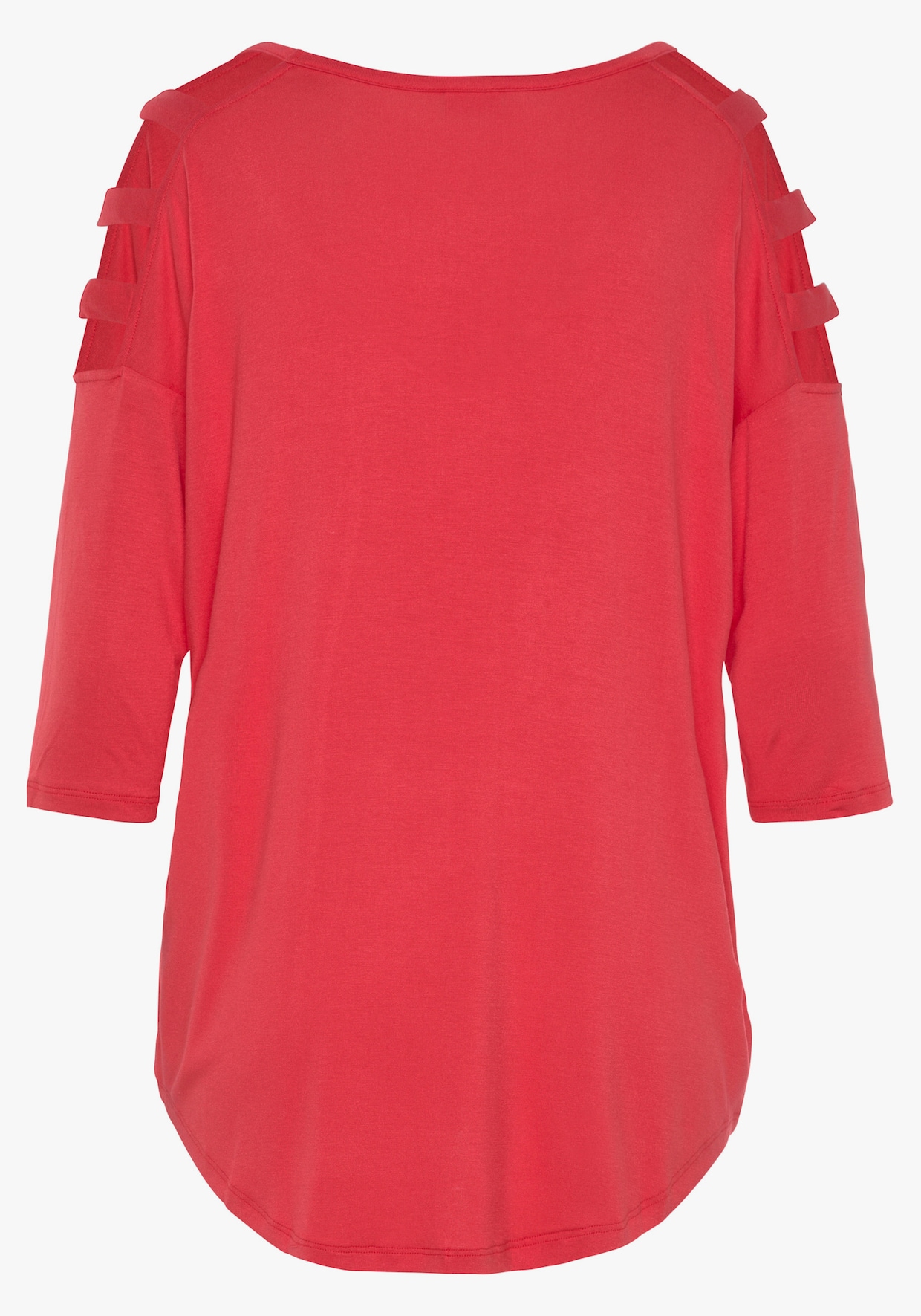 LASCANA Shirt met 3/4-mouw - koraalrood