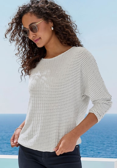 Vivance Langarmshirt - creme, schwarz