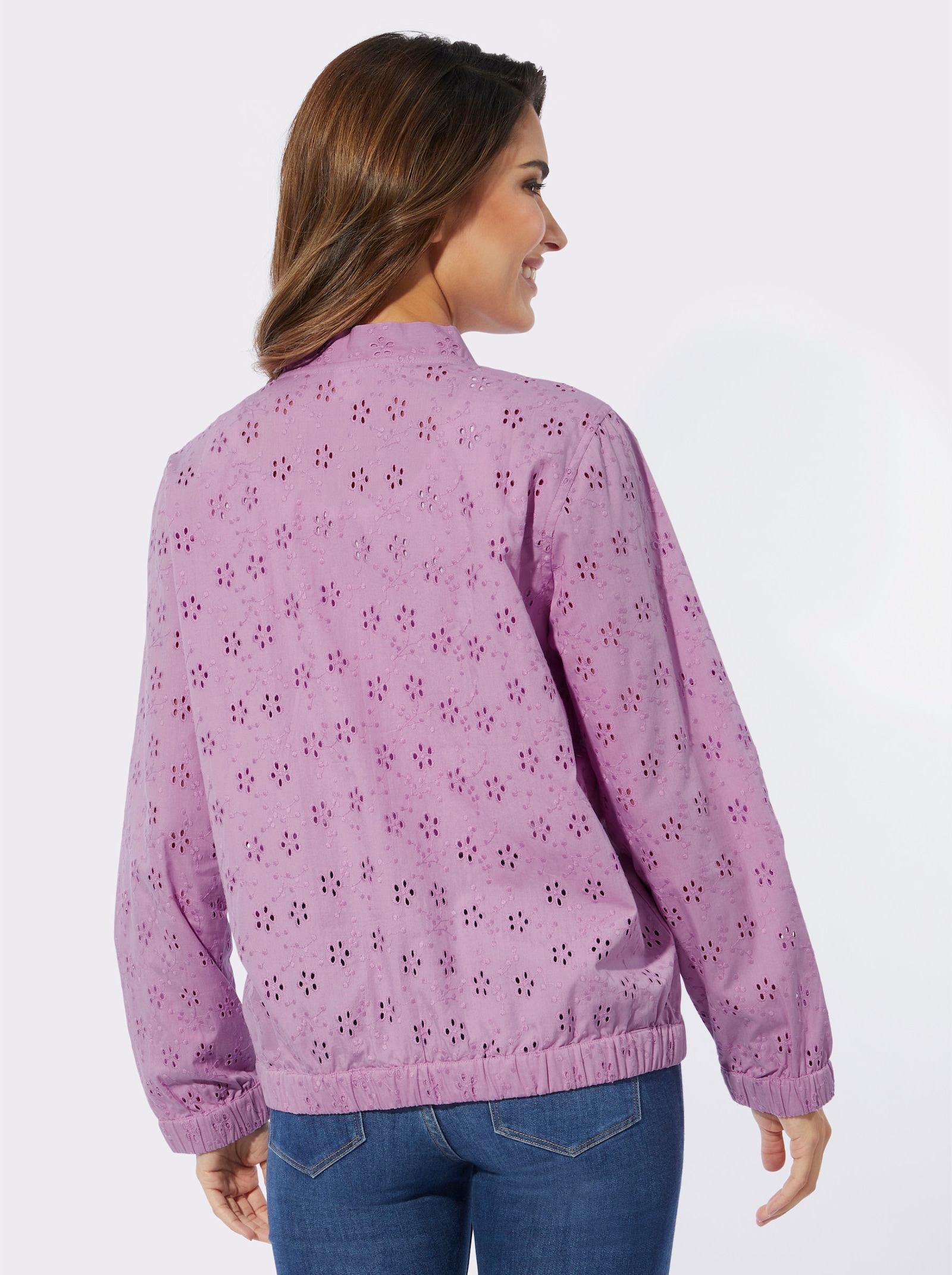 Blazer mit Lochstickerei - orchidee