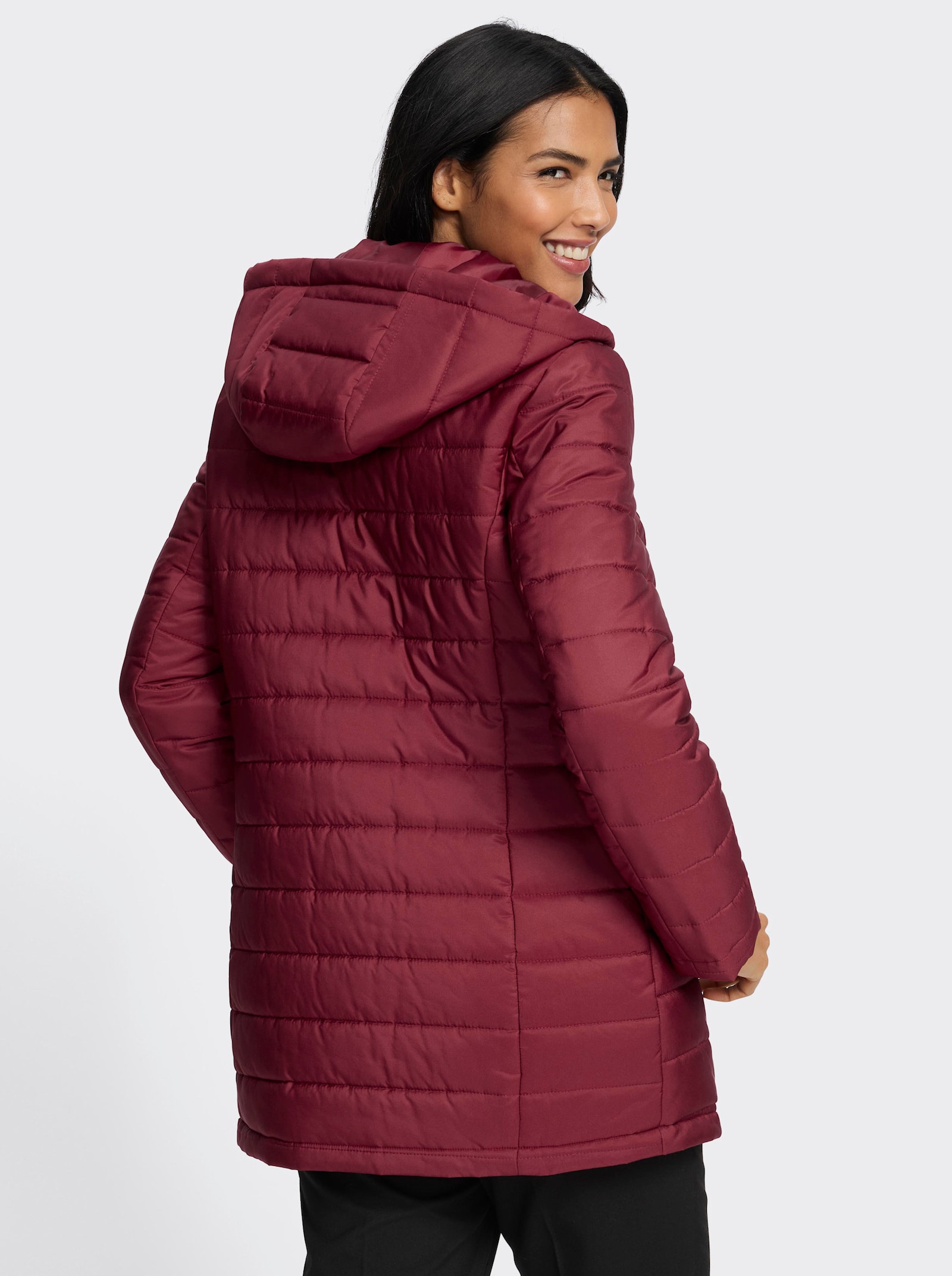 Steppjacke mit wärmender Wattierung - dunkelrot