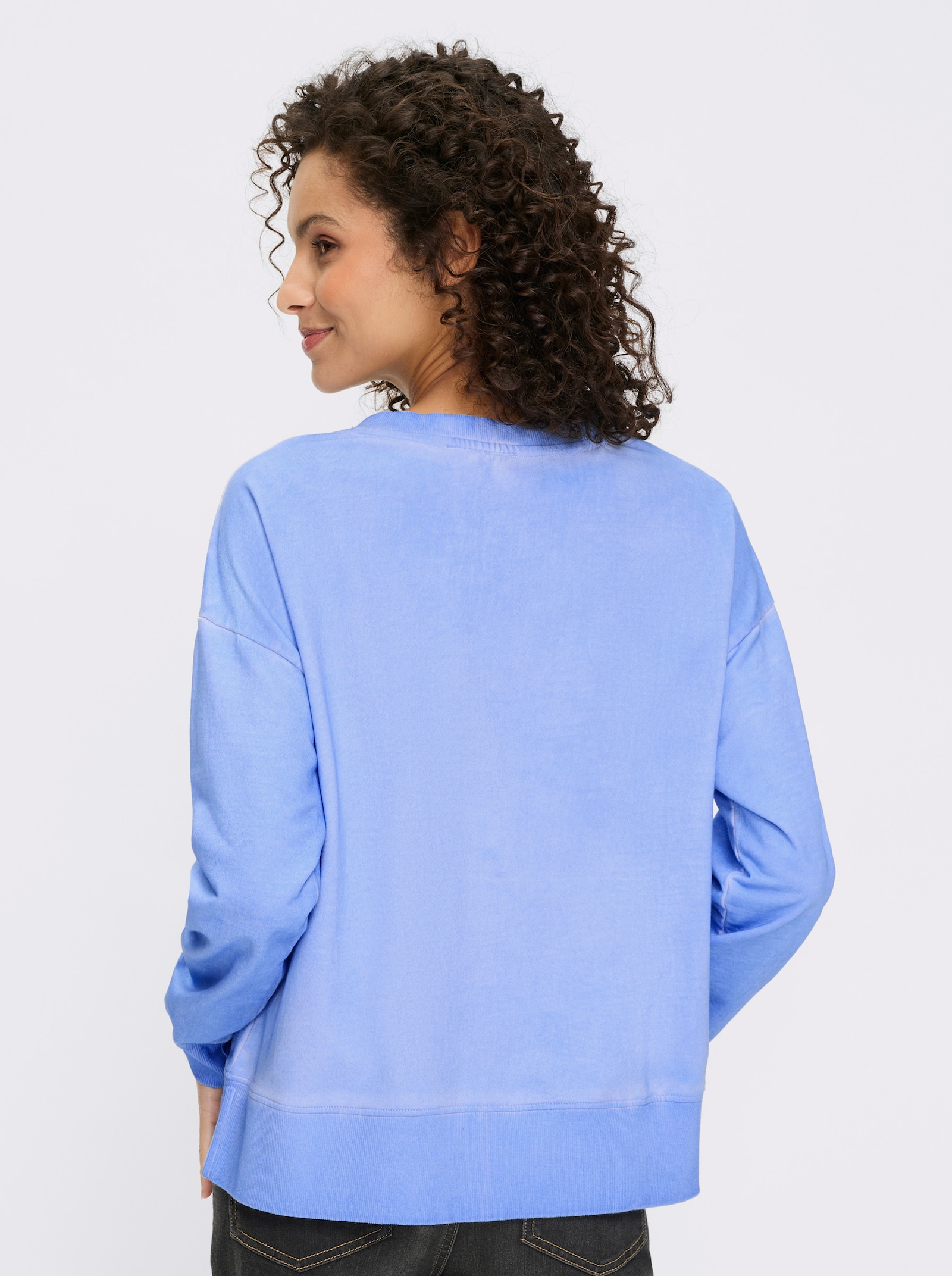 heine Sweatshirt mit Oil-dyed-Waschung - himmelblau