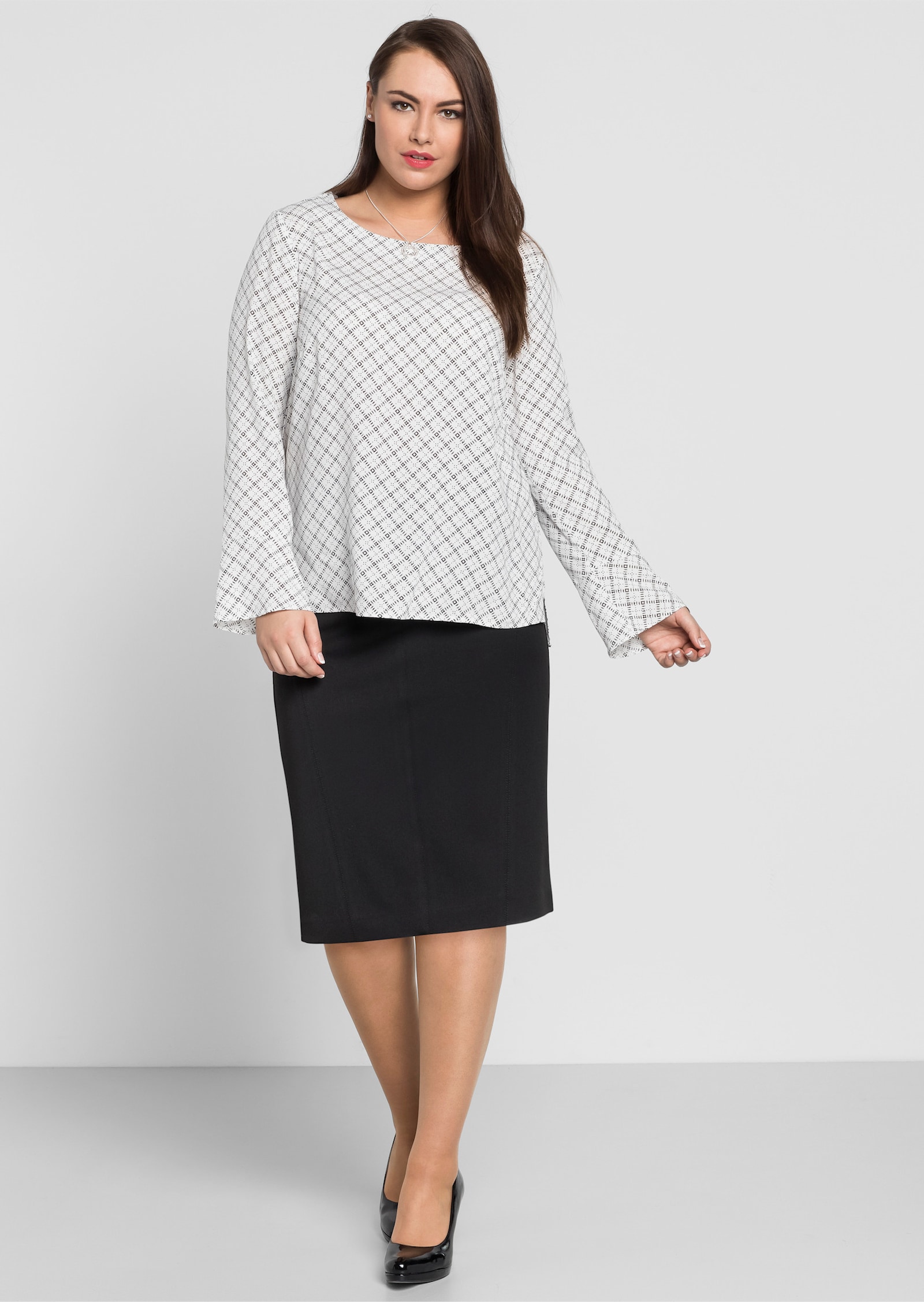 sheego Bleistiftrock mit Bodyforming-Effekt - schwarz