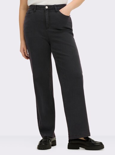 sheego High-waist-Jeans gerade, mit Shaping-Einsatz - black denim