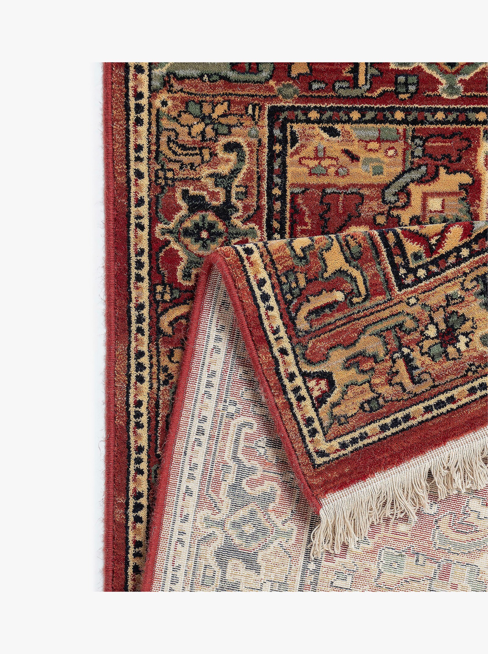 Theko Teppich - rot-gemustert