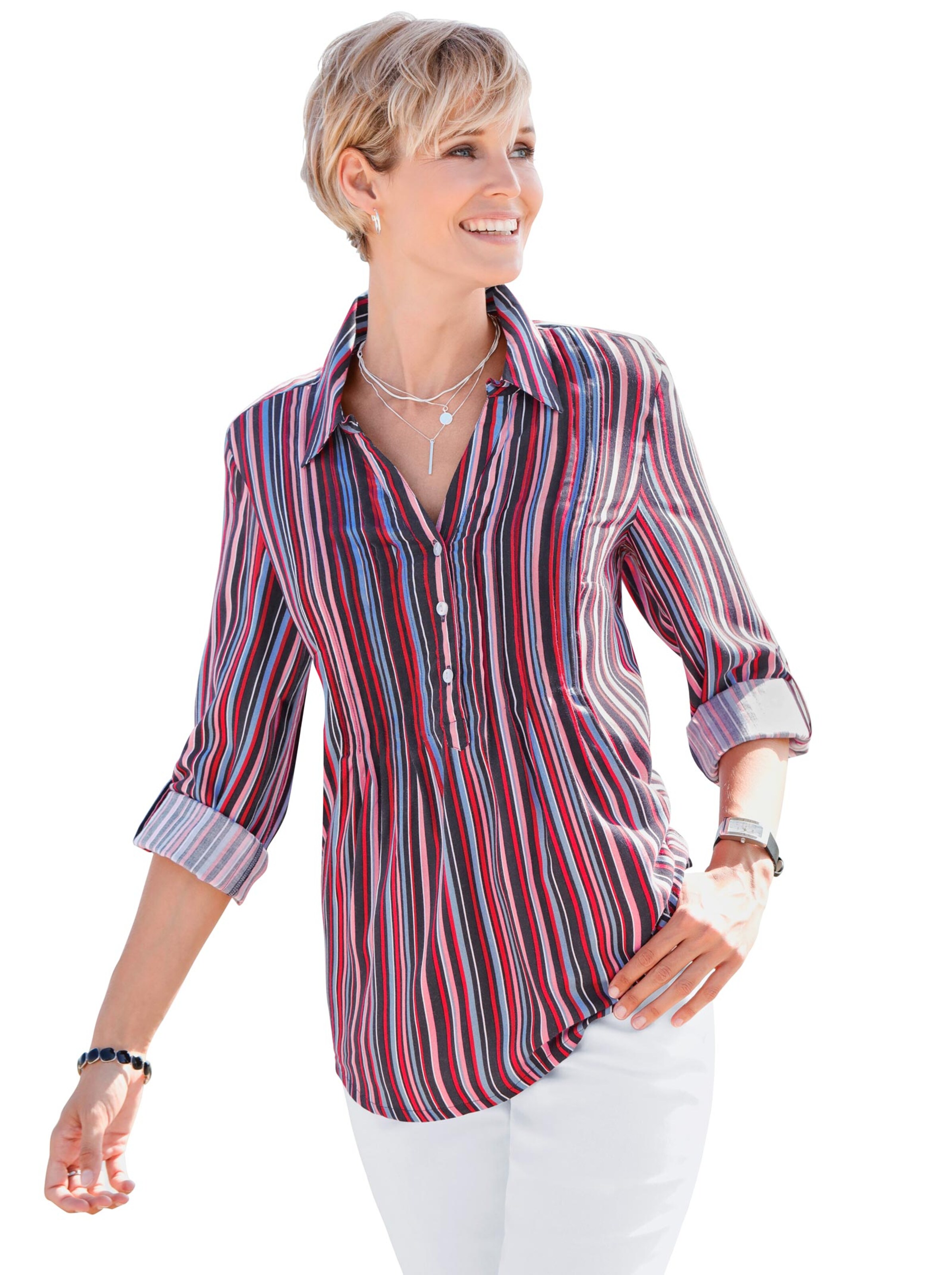 Bluse - marine-gestreift