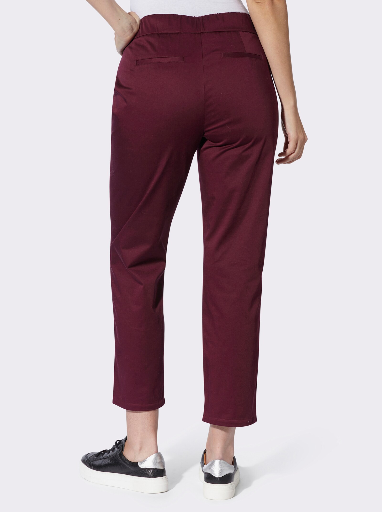 heine Chinohose mit dezentem Glanz - burgund