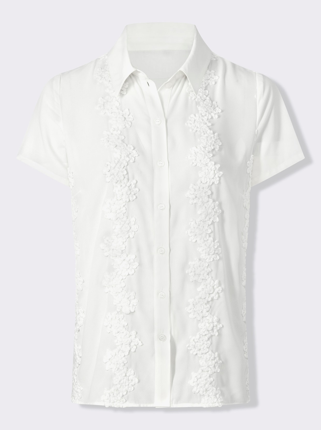 Kurzarm-Bluse - ecru