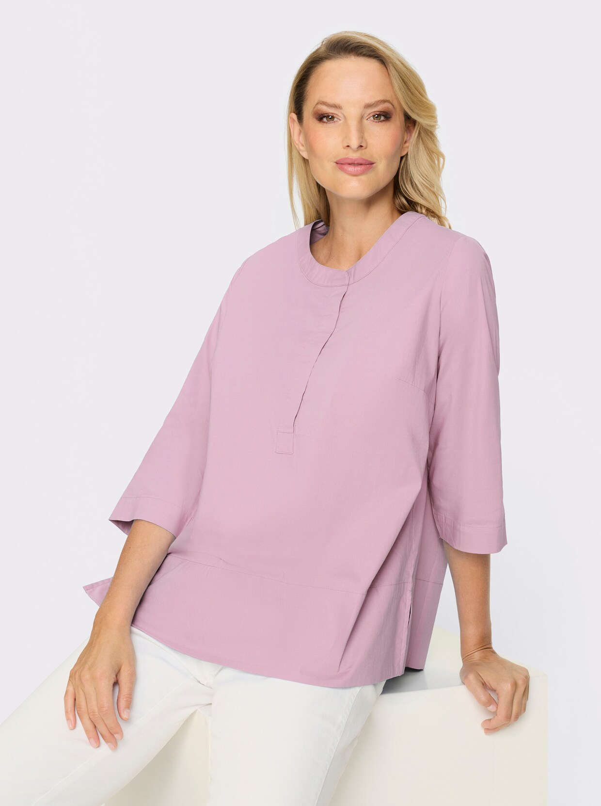 heine Baumwollbluse - rosé