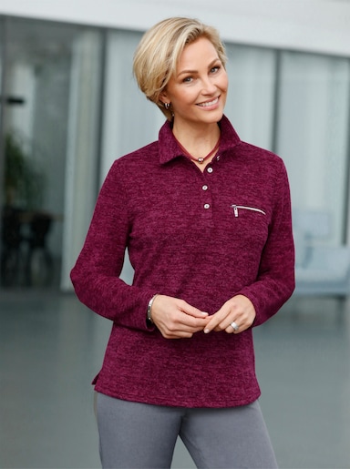 Poloshirt - bordeaux-meliert