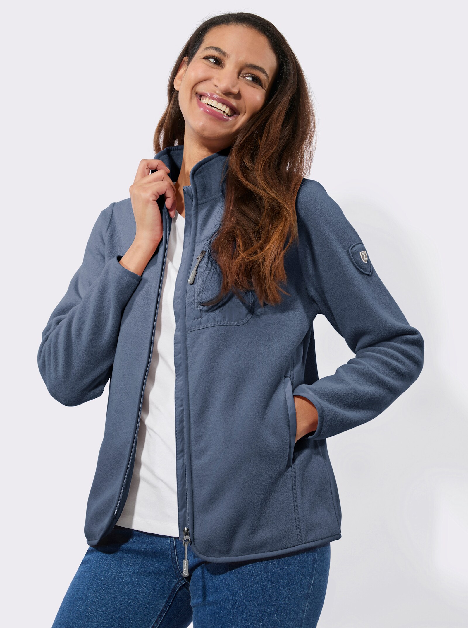 Fleecejacke mit Reißverschluss - sesam