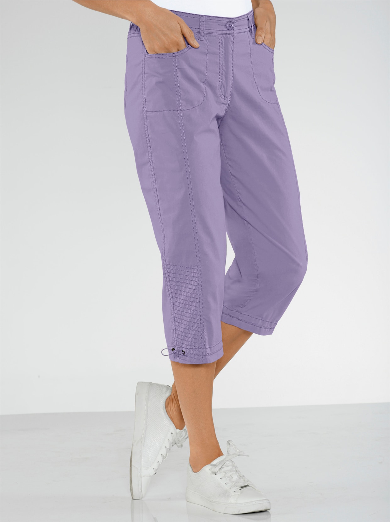 Capri kalhoty - šeříková