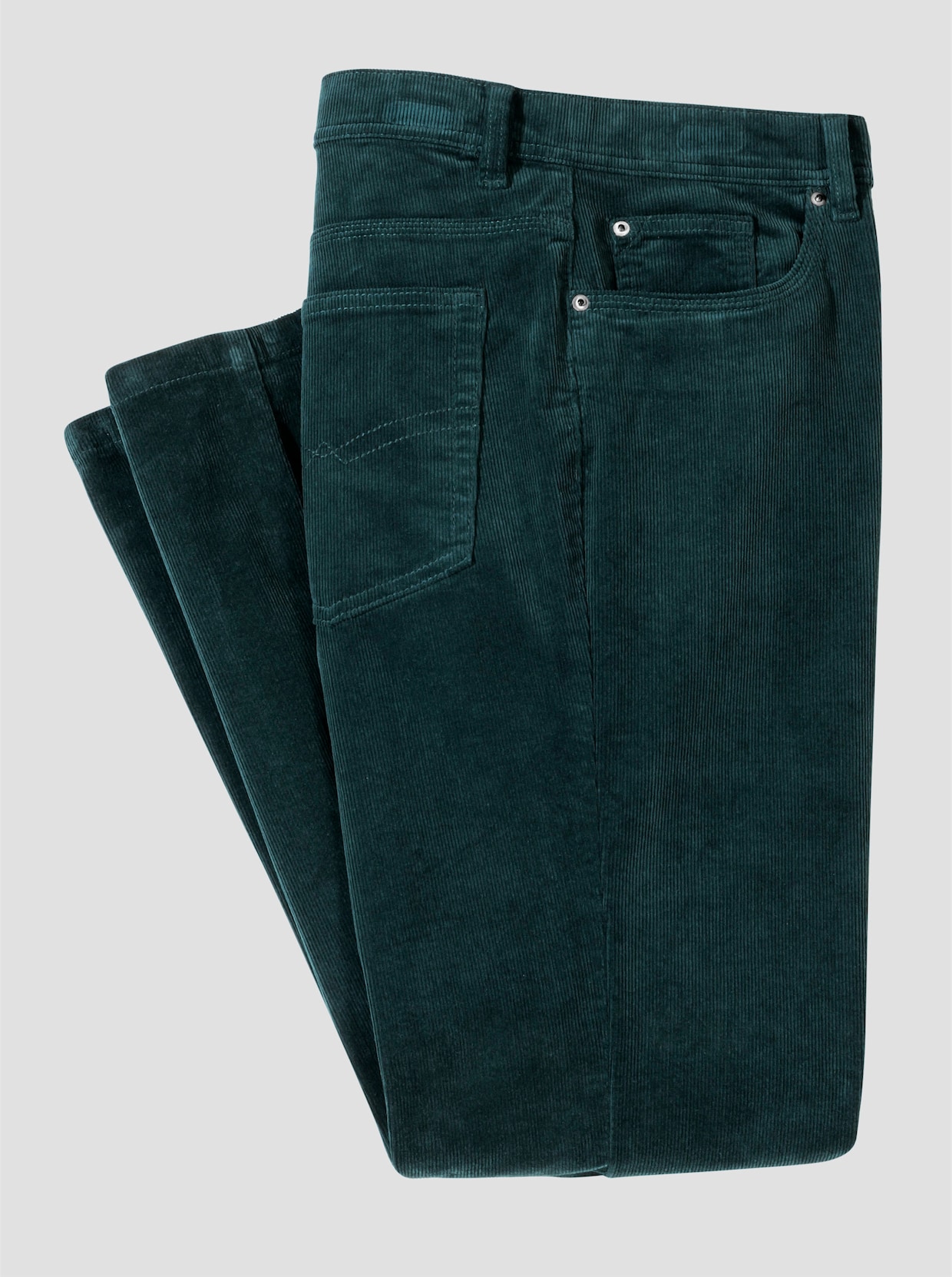 Cordhose aus Baumwoll-Stretch - petrol