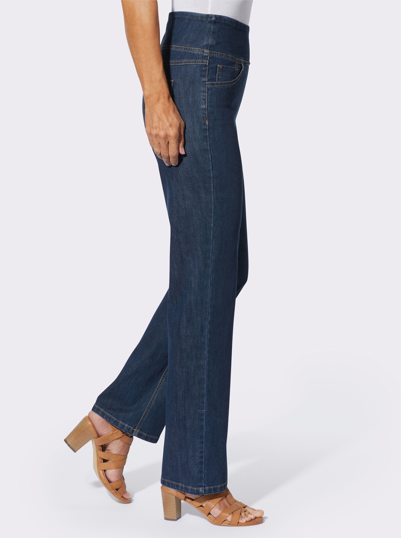 Gerade Jeans mit hohem Bund - dark blue