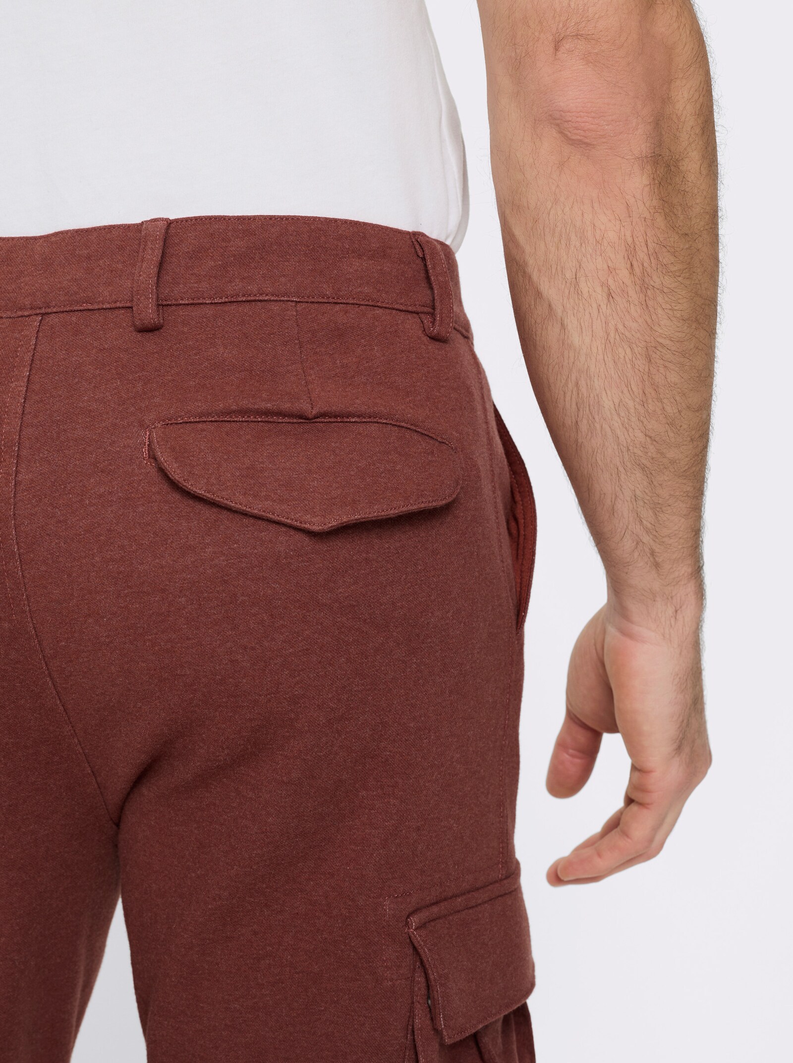Marco Donati Cargohose mit elastischem Bund - rotbraun-meliert