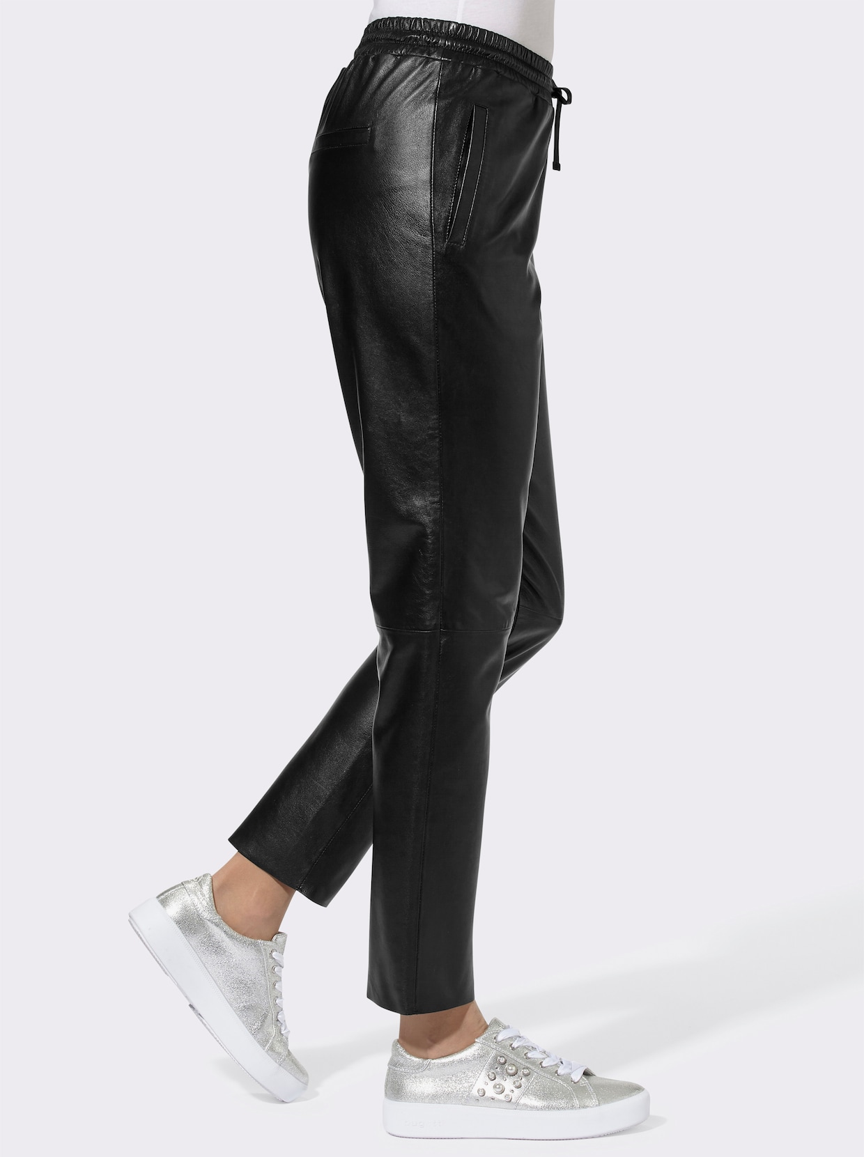 Pantalon en cuir - noir