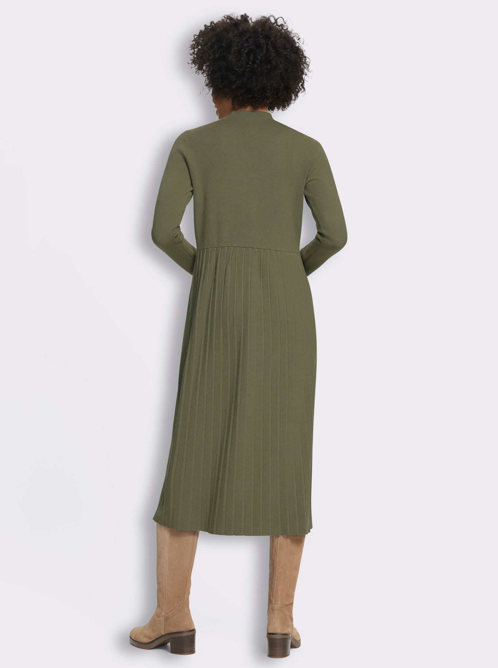 heine Strickkleid in Melange-Optik - khaki-meliert