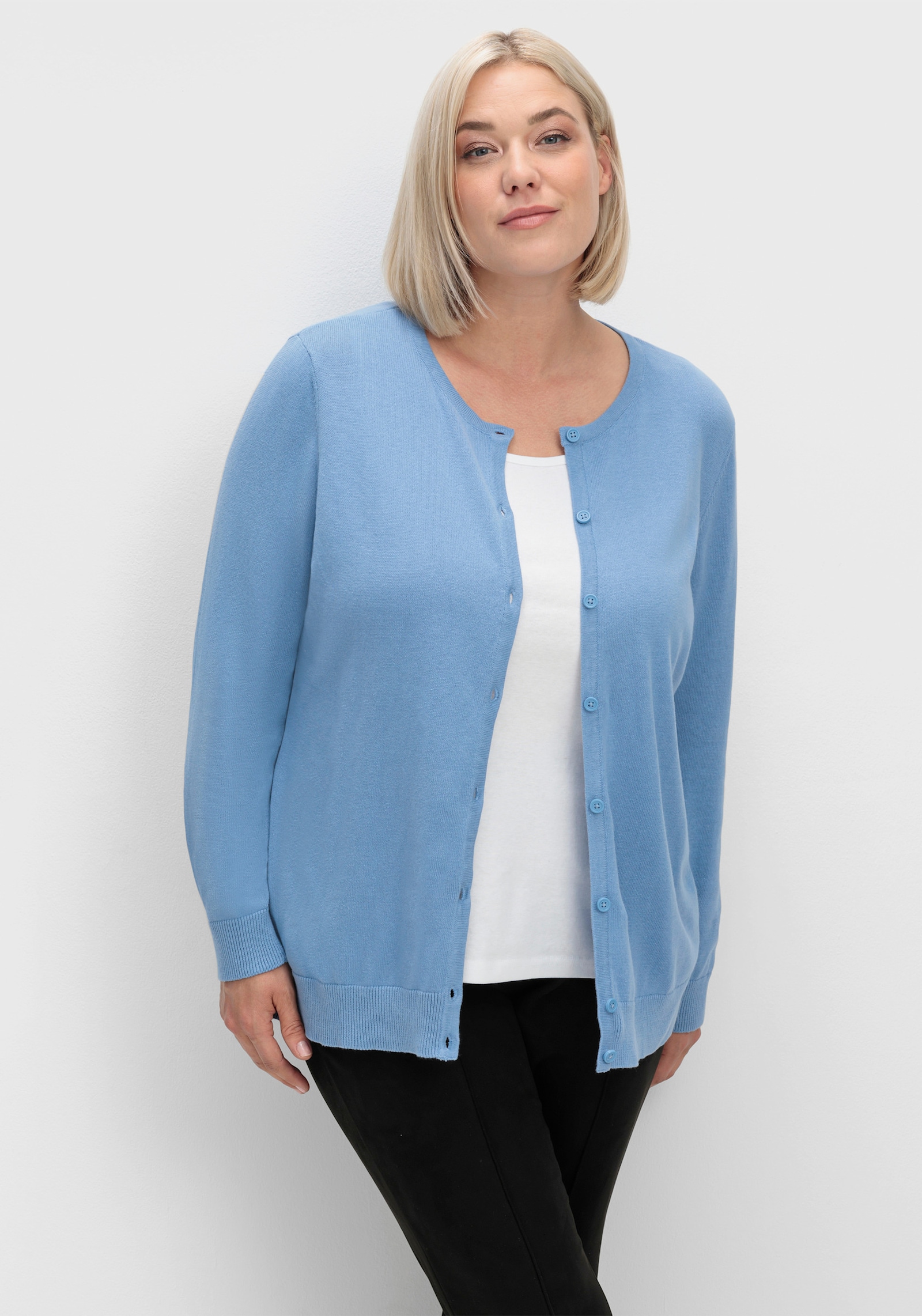 Strickjacke aus reiner Baumwolle - blau