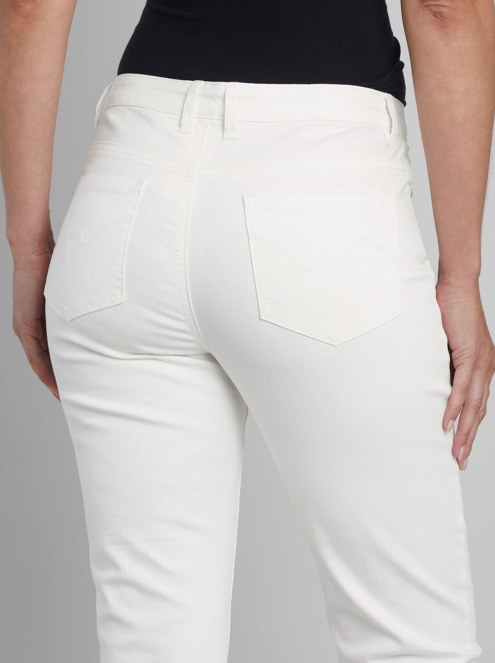 heine Hose mit Patches - weiß