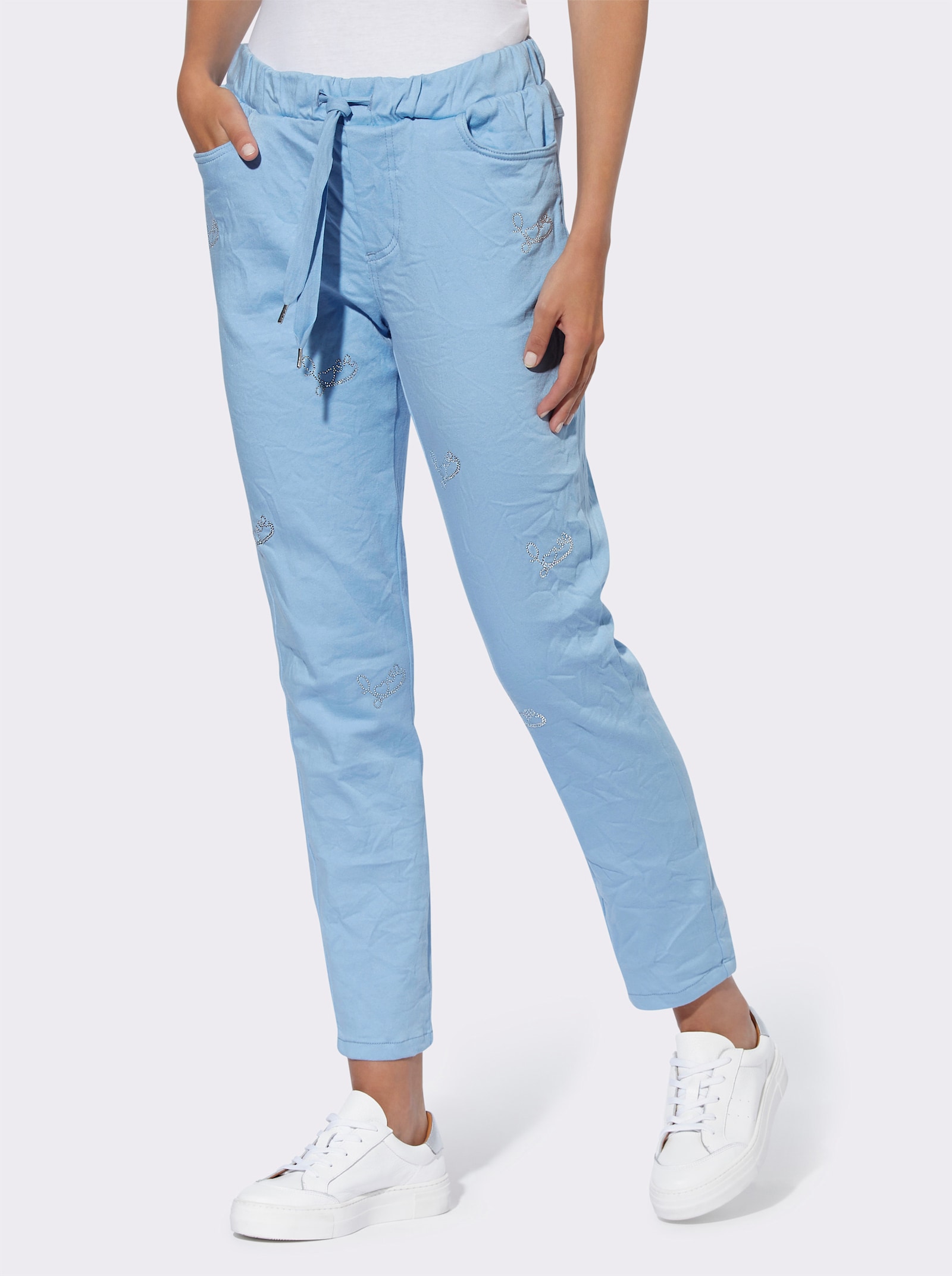 heine Schlupfhose mit Glitzersteinchen - hellblau