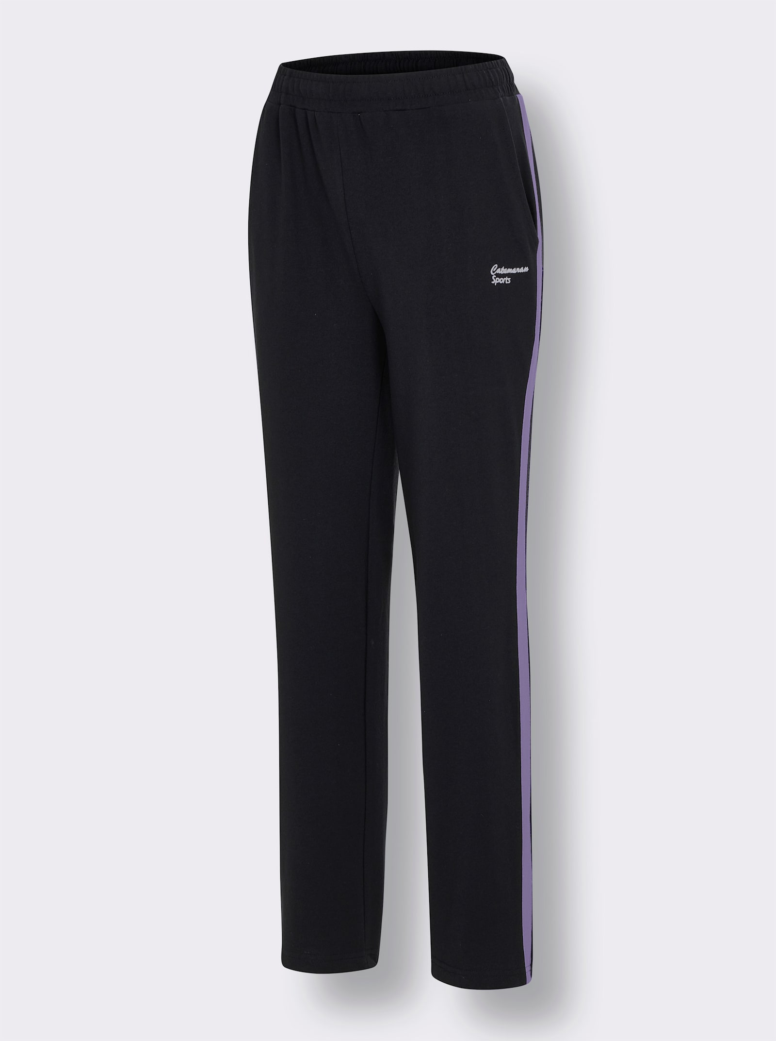 Catamaran Sports Vrijetijdsbroek met contraststreep - zwart/lavendel