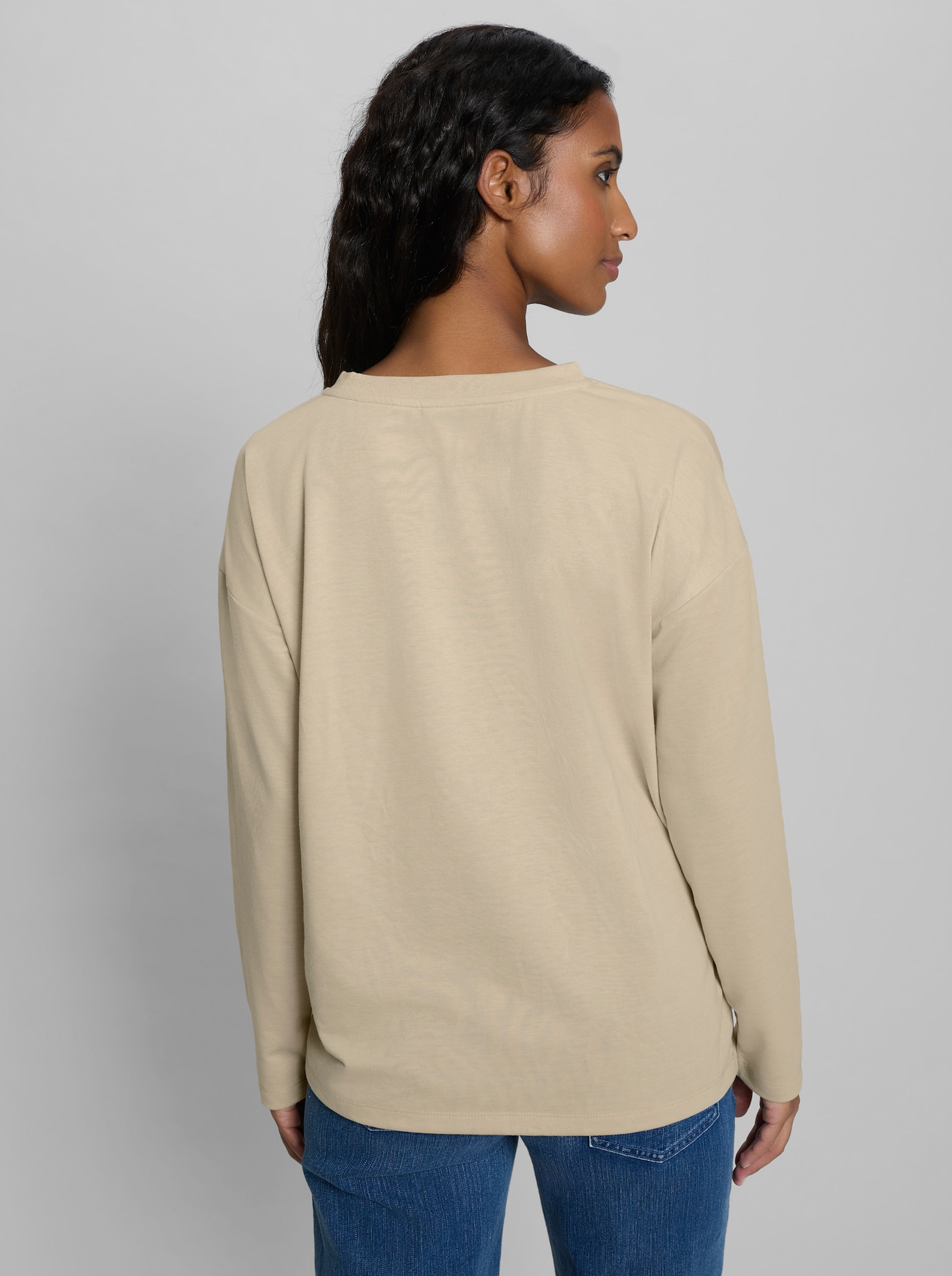 heine Sweatshirt mit Foliendruck - sand