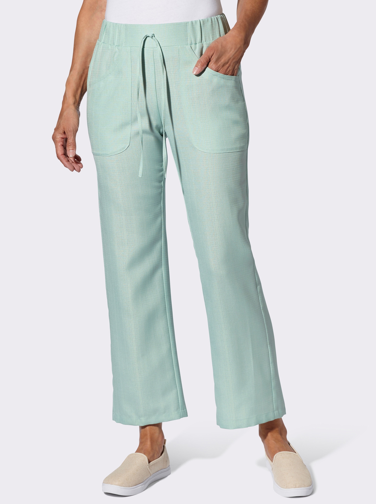 Schlupfhose in Leinen-Optik - kalkmint