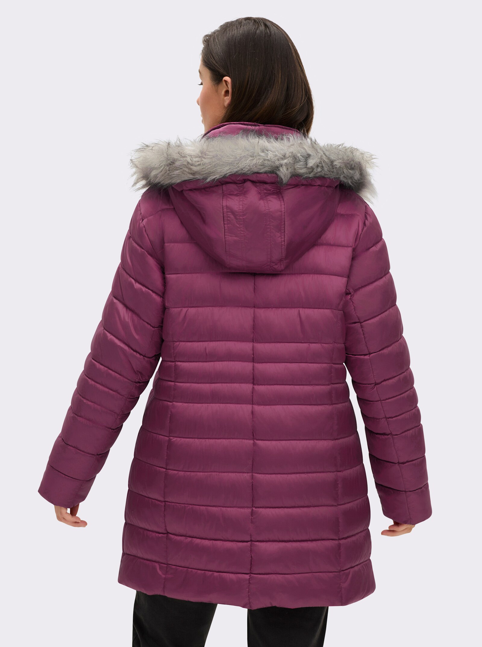 Steppjacke mit Pelz-Imitat - malve