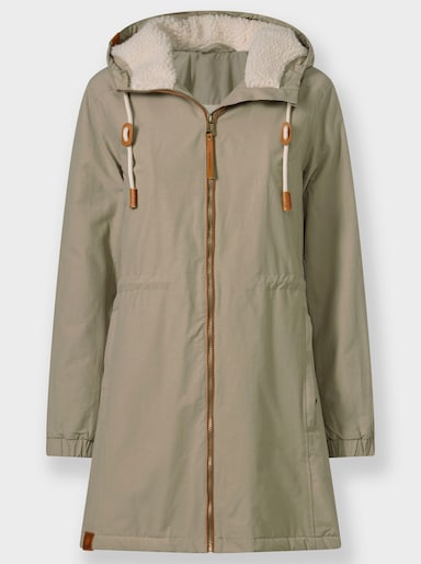 Parka mit Tunnelzug auf Höhe der Taille - schlamm