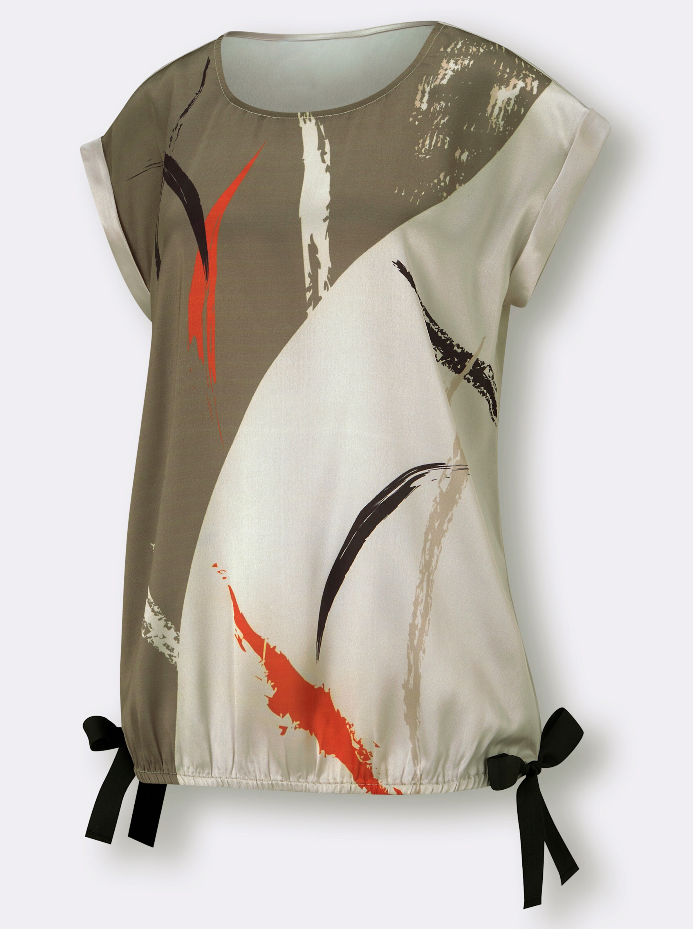 Witt Weiden Damen Schlupfbluse ecru khaki bedruckt  - Onlineshop Witt Weiden