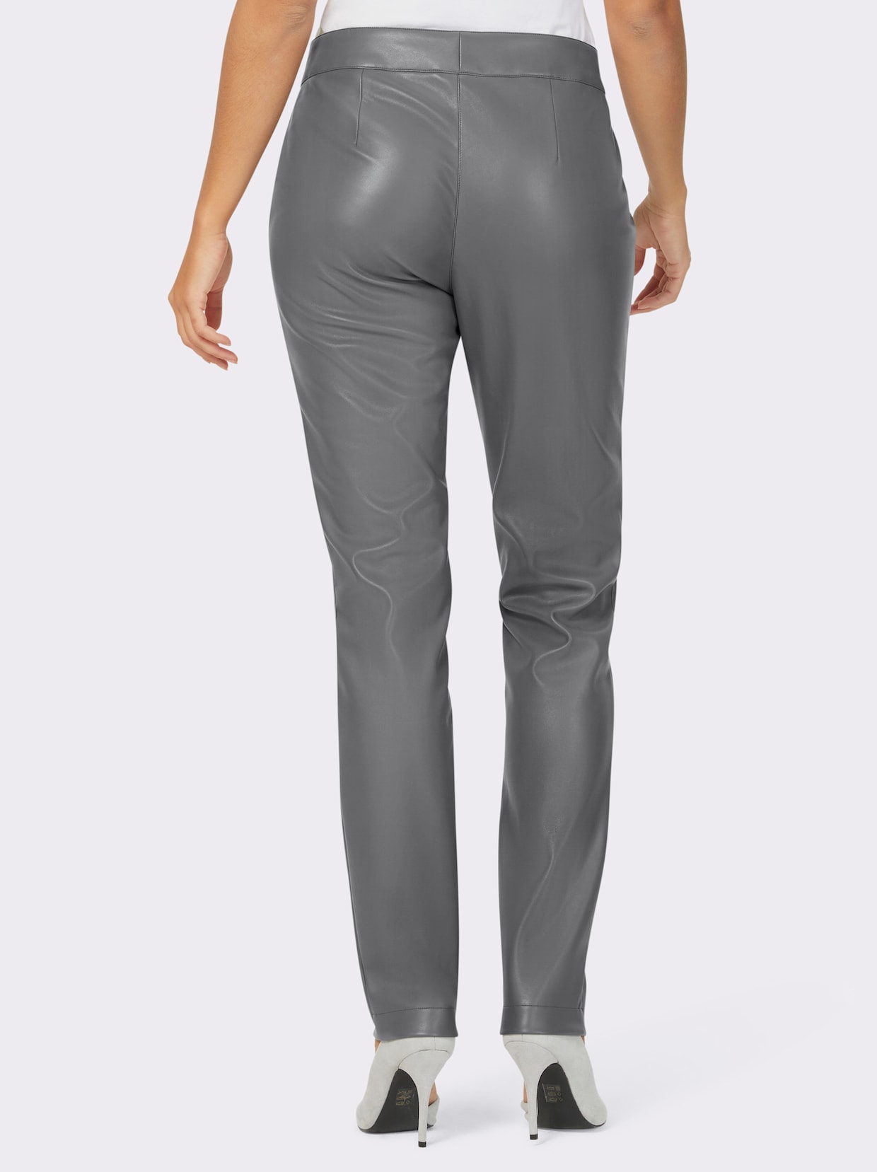 Pantalon en imitation cuir - anthracite