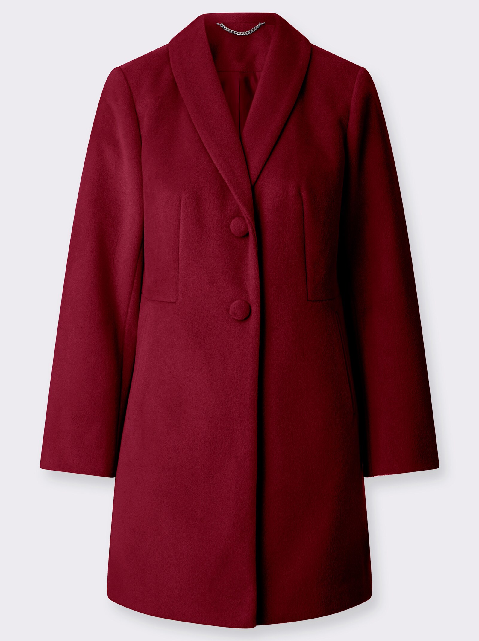 Longjacke mit Reverskragen - dunkelrot