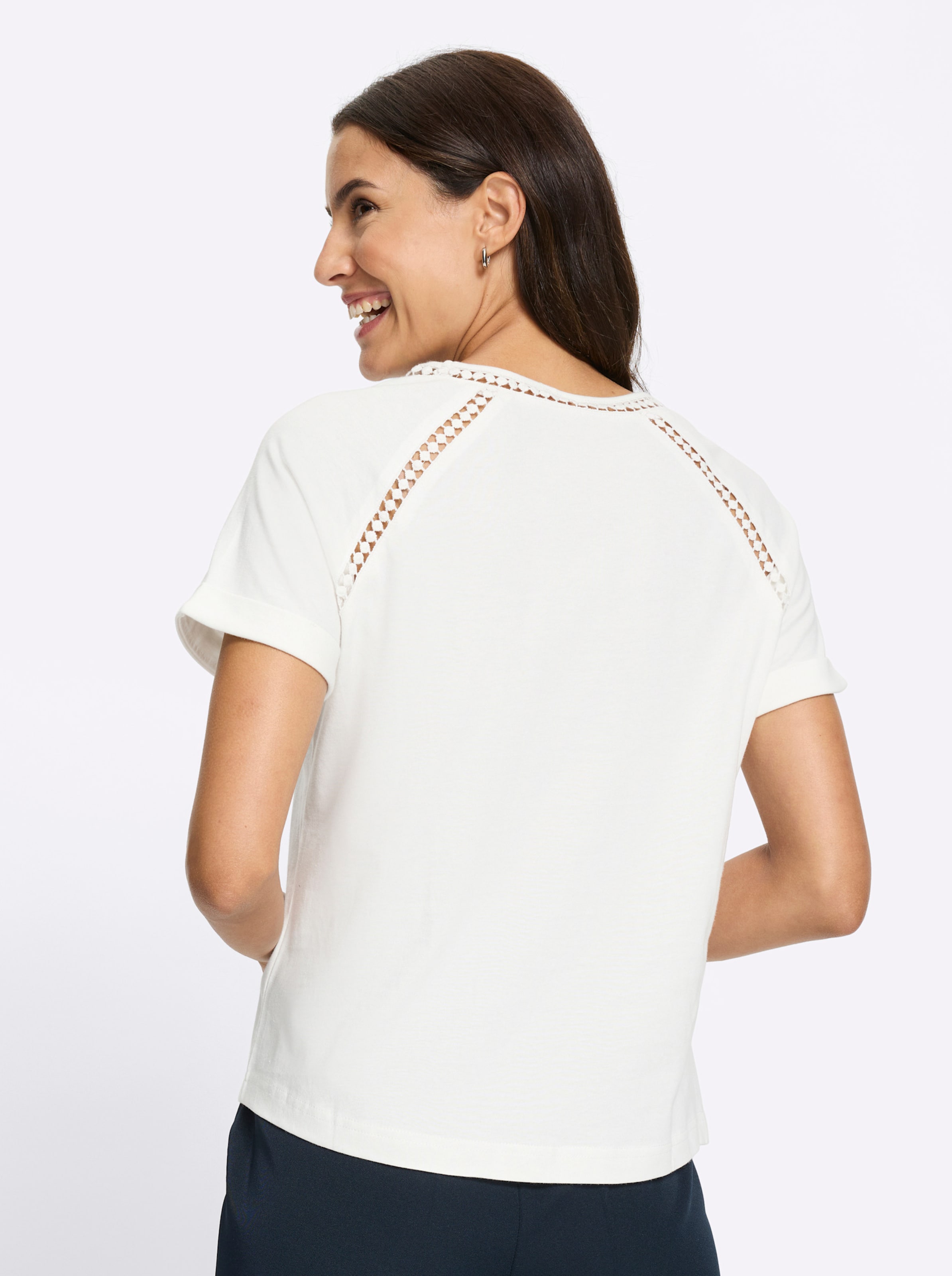 Inspirationen Damen Ecru Rundhalsshirt "Rundhals-Shirt" 1 Tlg. erhältlich in Größe 36/38/40/42/44/46/48/50/52/54 von Baur - Bild 4