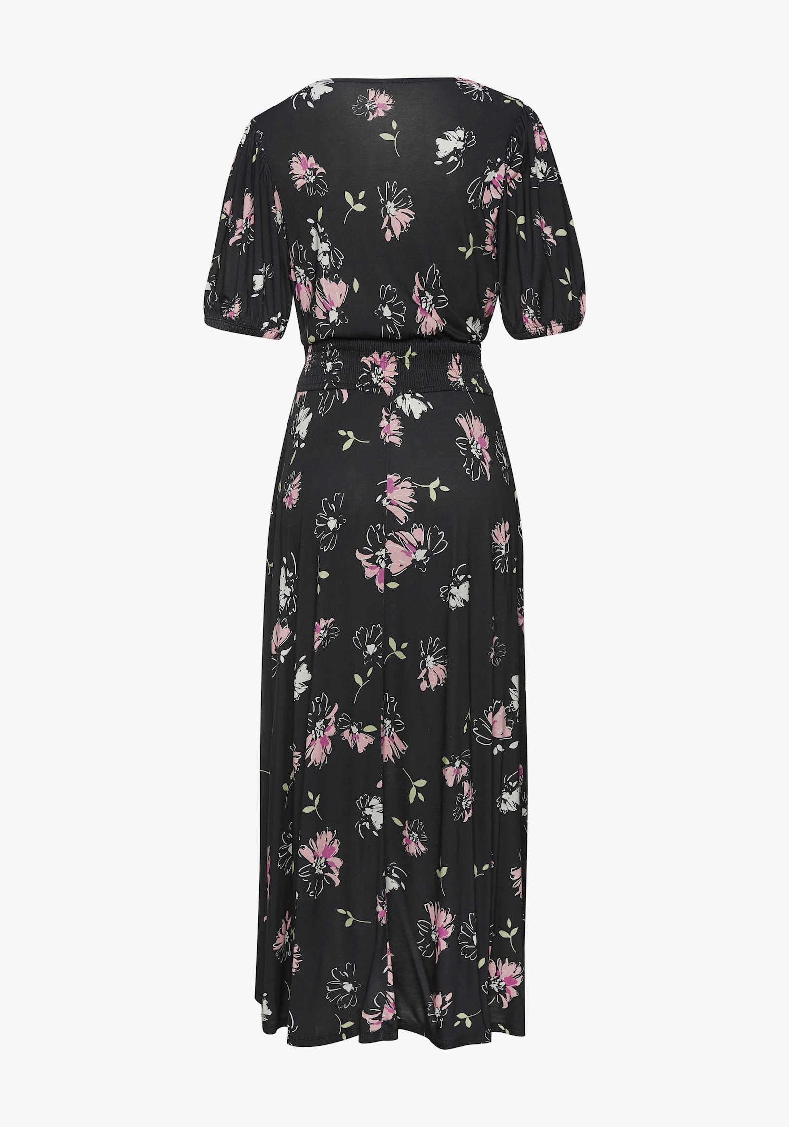 Vivance Maxikleid - schwarz-mauve bedruckt