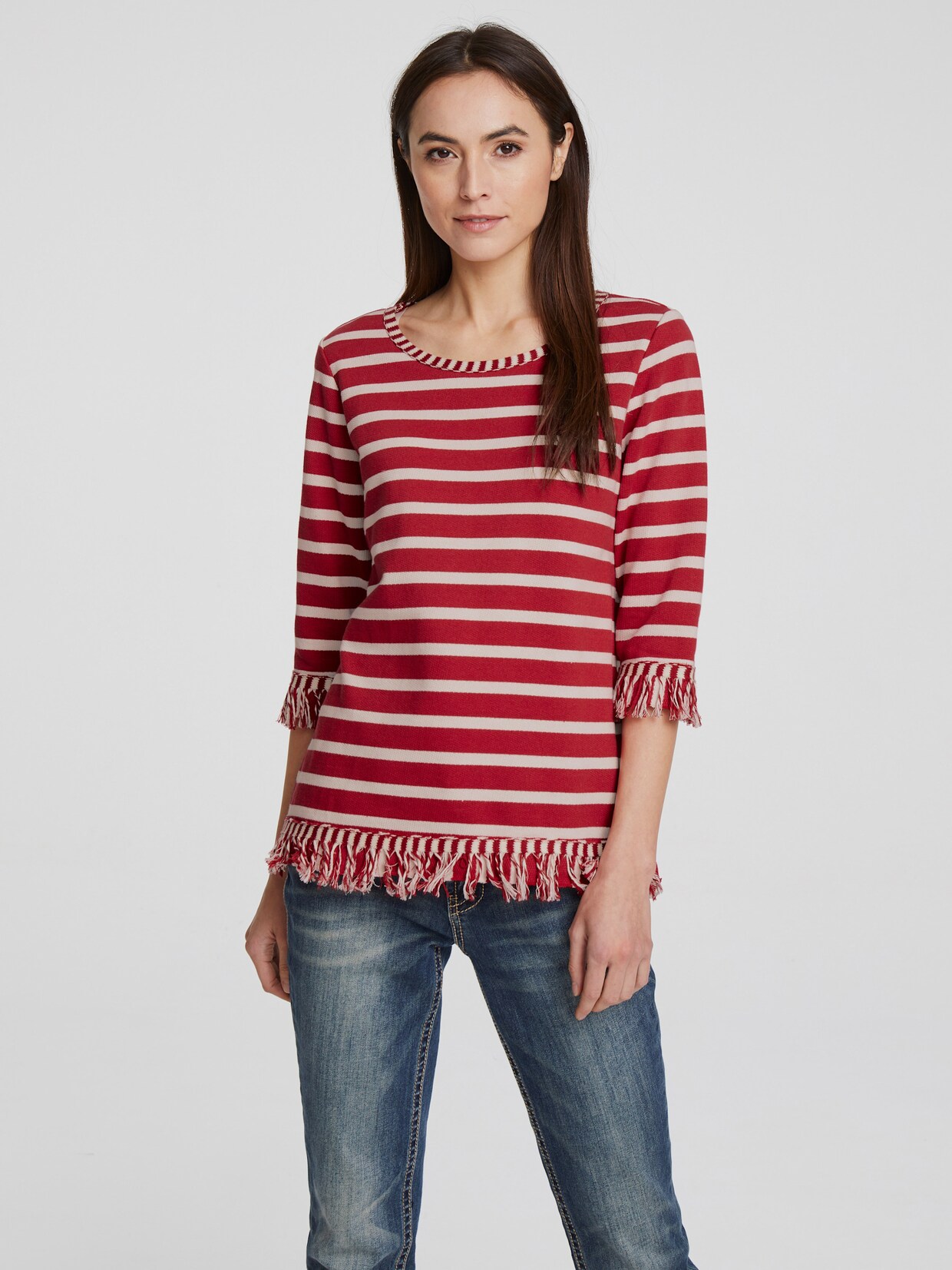 heine Sweatshirt - rot-ecru