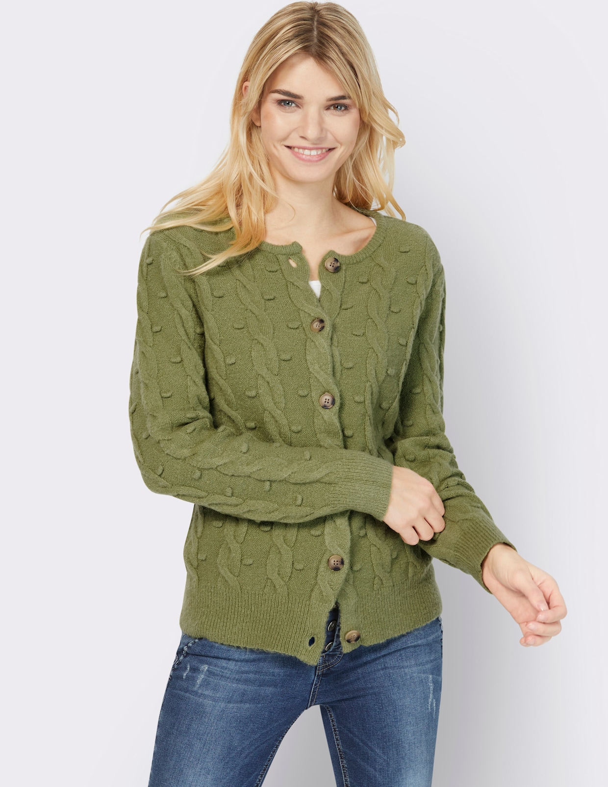 heine Cardigan - rietgroen