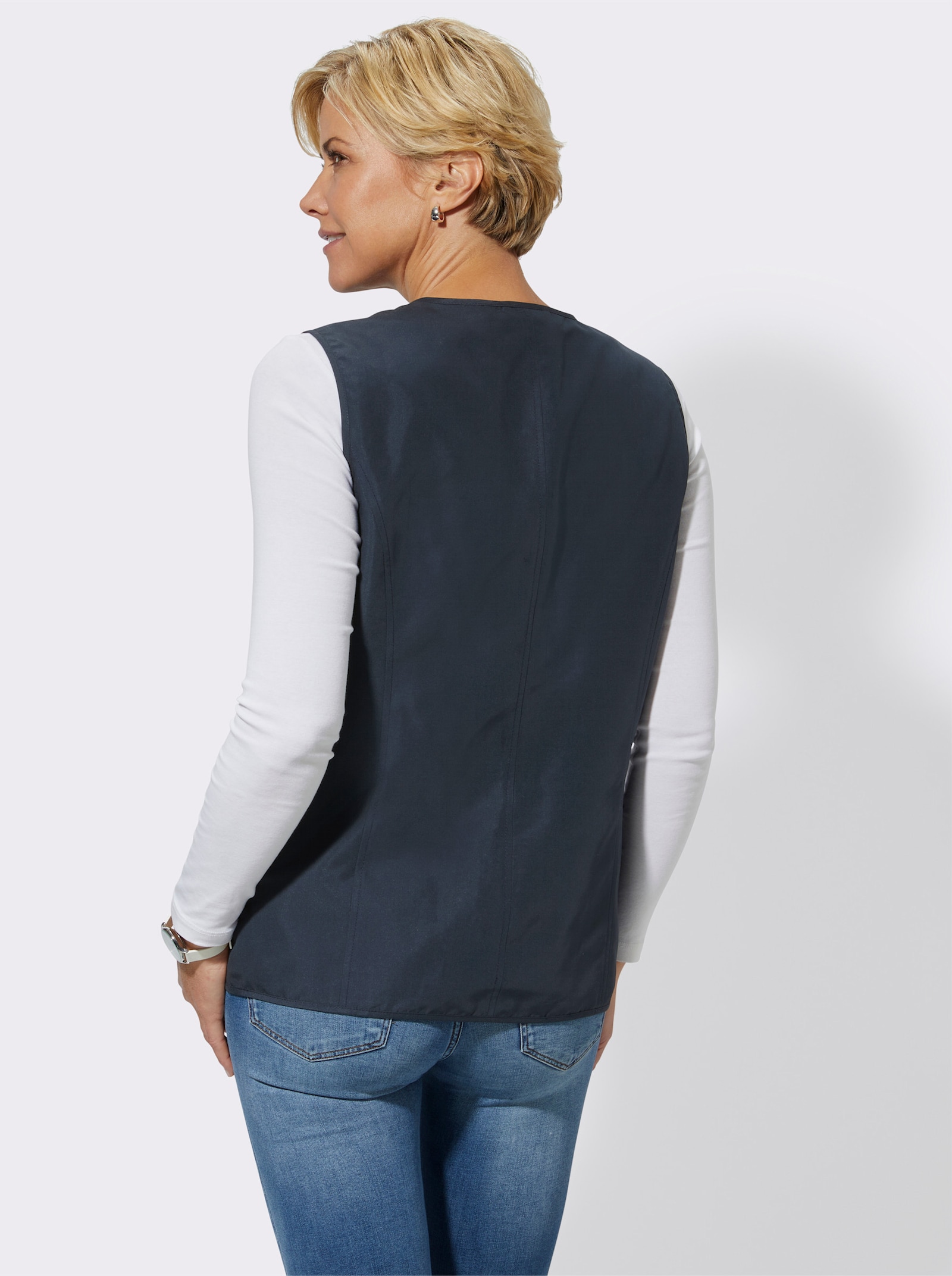 Gilet met drukknopen - marine