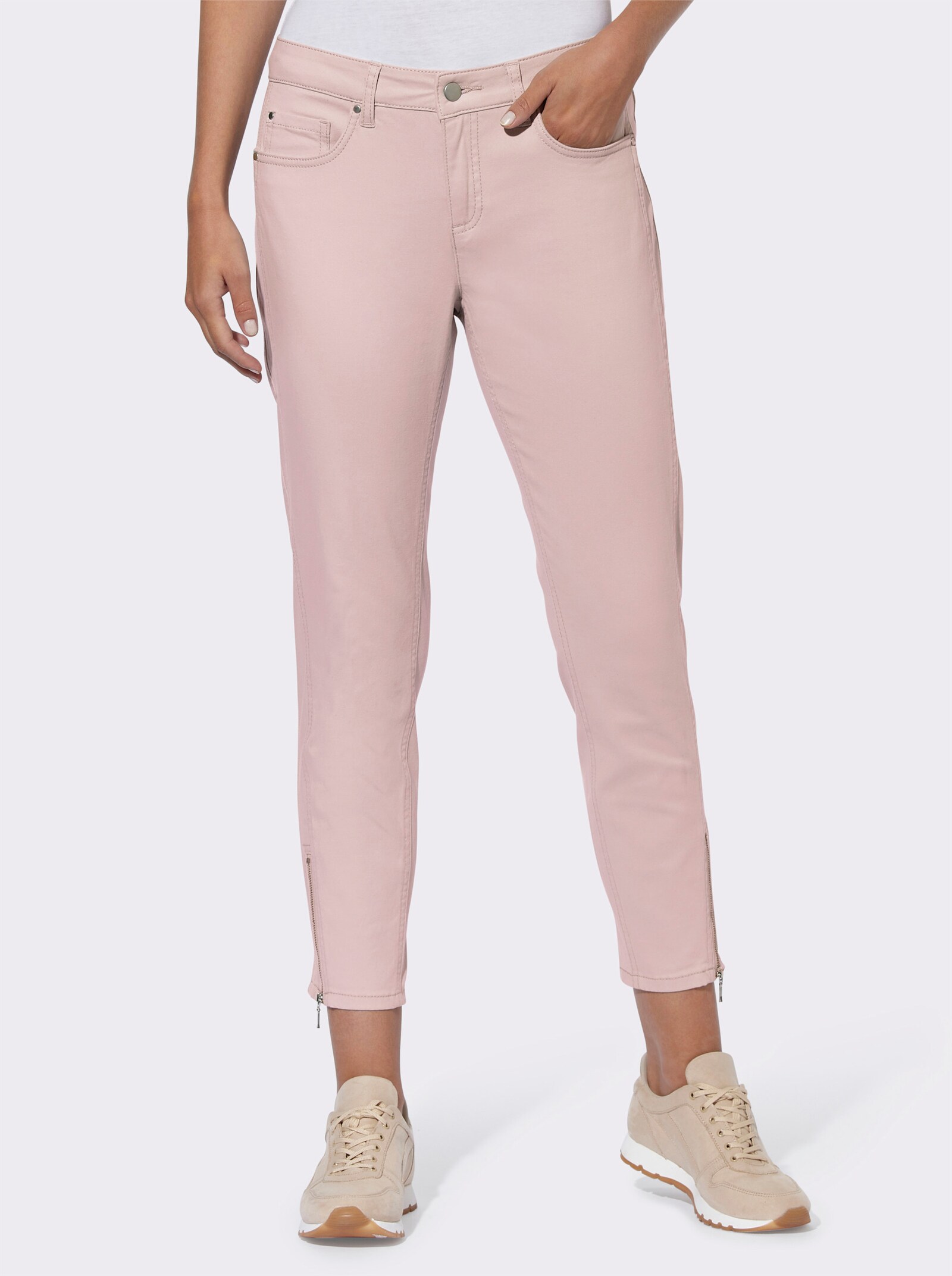 heine 5-Pocket-Hose mit seitlichen Einsätzen - puder