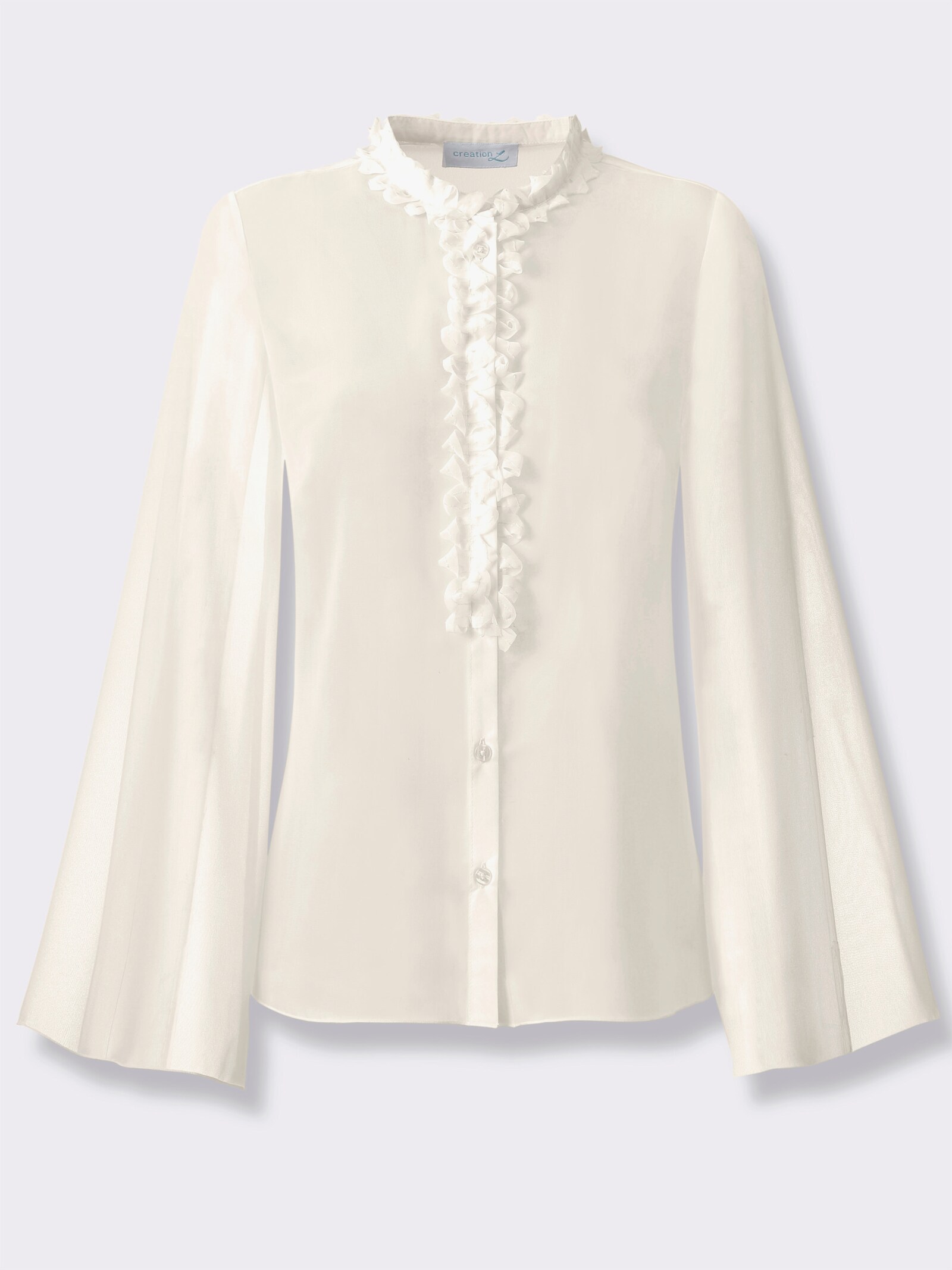 Langarm-Bluse aus duftigem Georgette - champagner