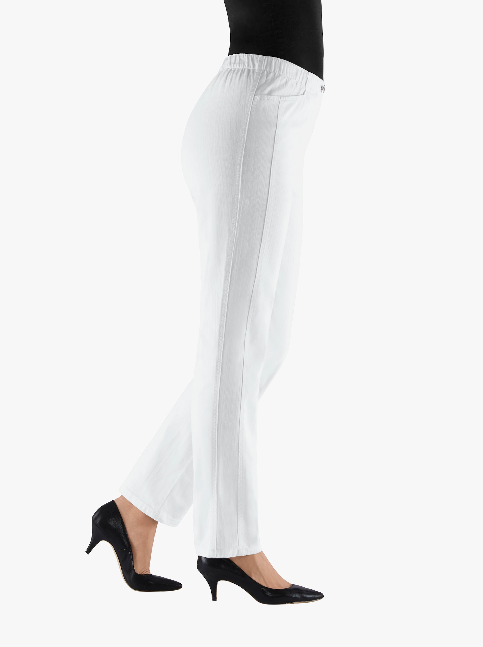 Comfortjeans met comfortband rondom - wit