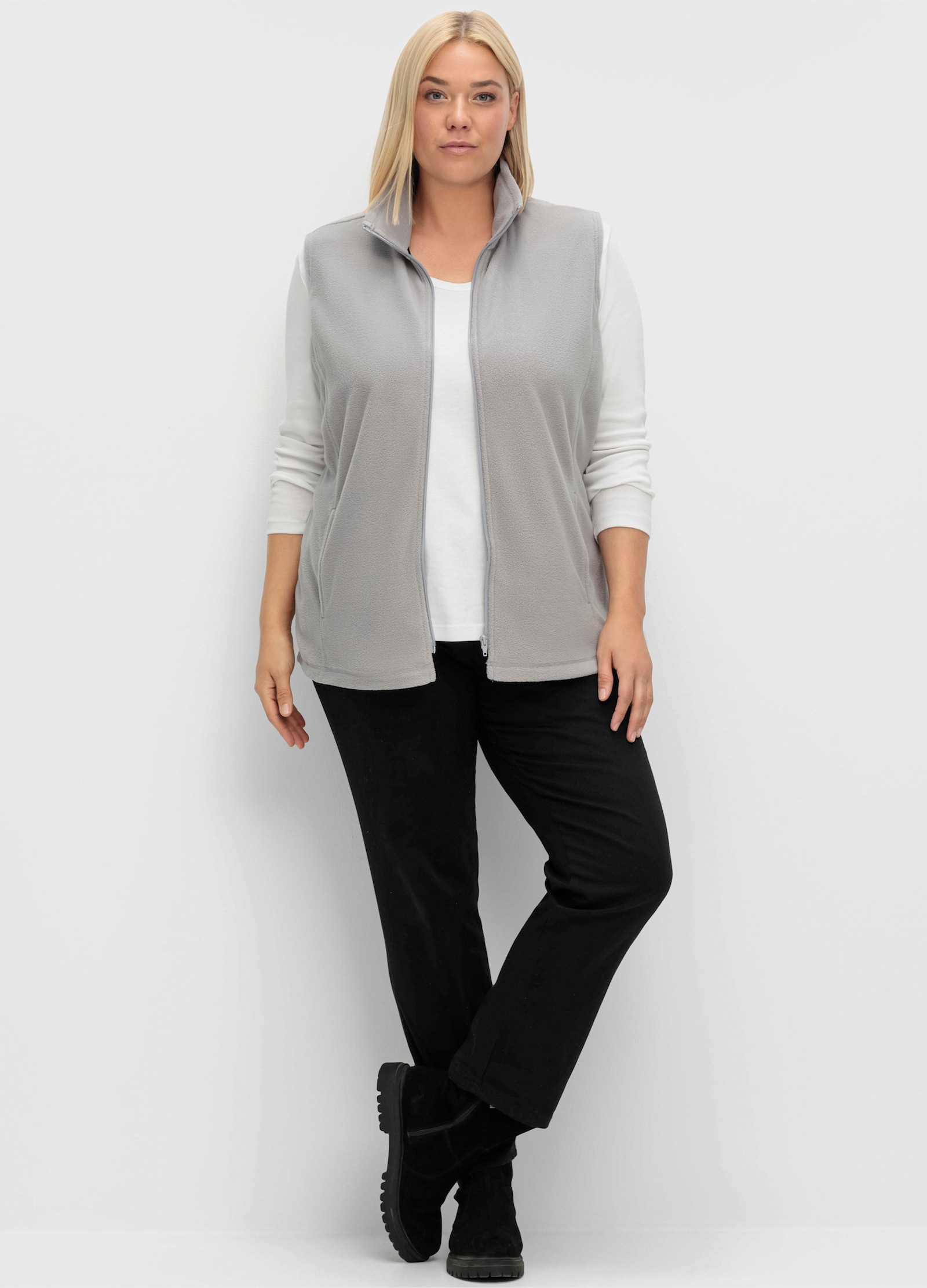 Fleeceweste mit Antipilling-Ausrüstung - grau