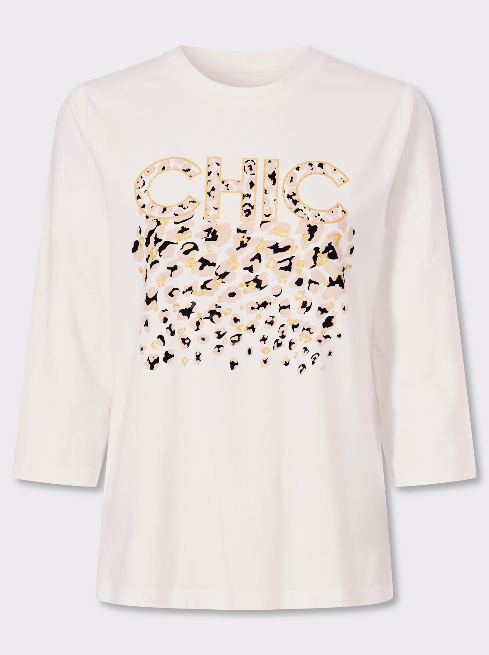 heine 3/4-Arm-Shirt mit Schriftzug - ecru