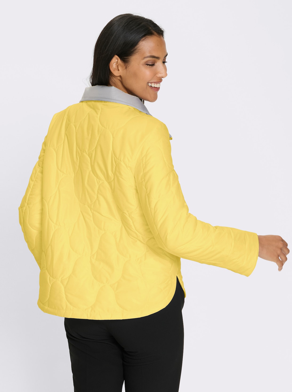 Steppjacke - gelb-steingrau