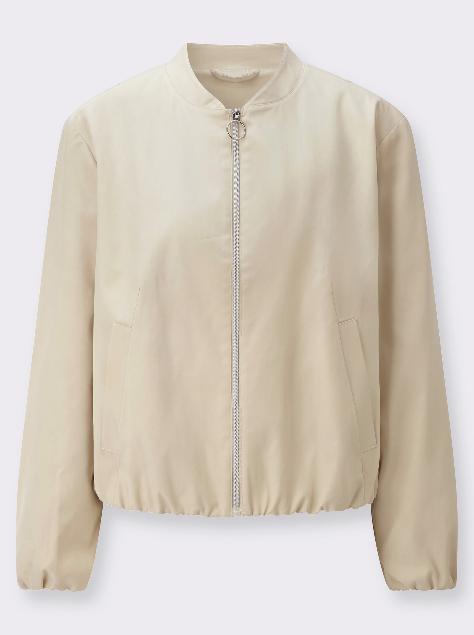 Blouson-Blazer mit Rundhals-Ausschnitt - sand