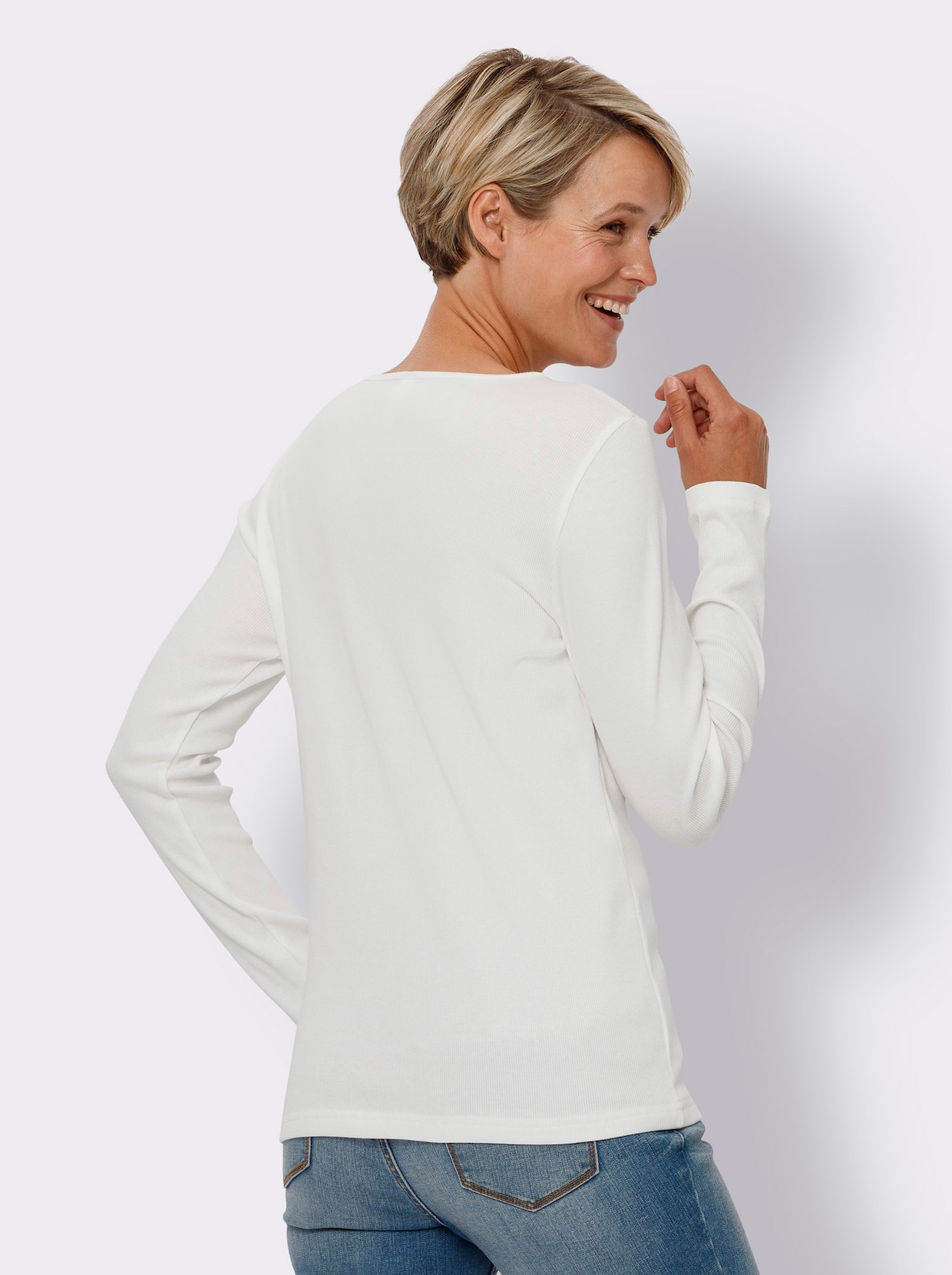 Shirt met lange mouwen - ecru
