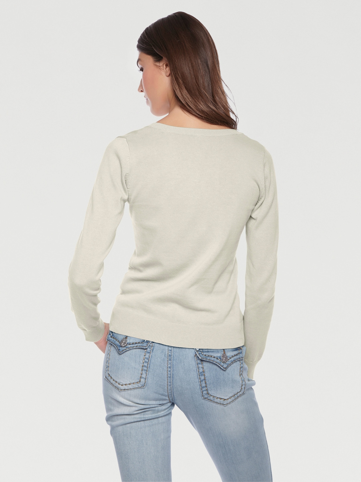 heine Rundhals-Pullover - offwhite